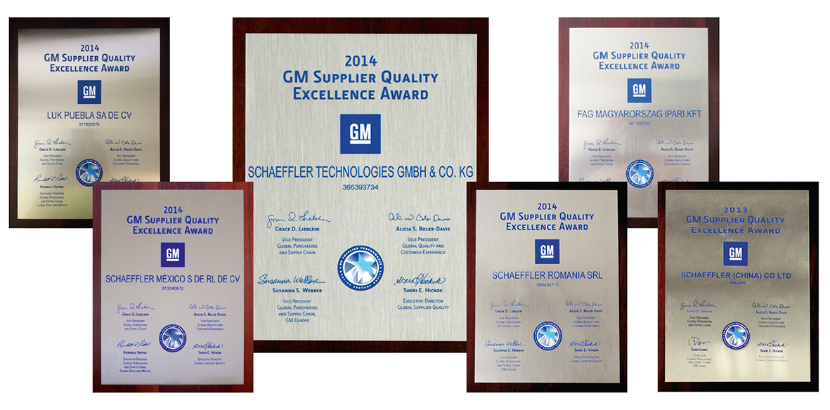 舍弗勒|通用汽車優(yōu)秀供應(yīng)商獎
